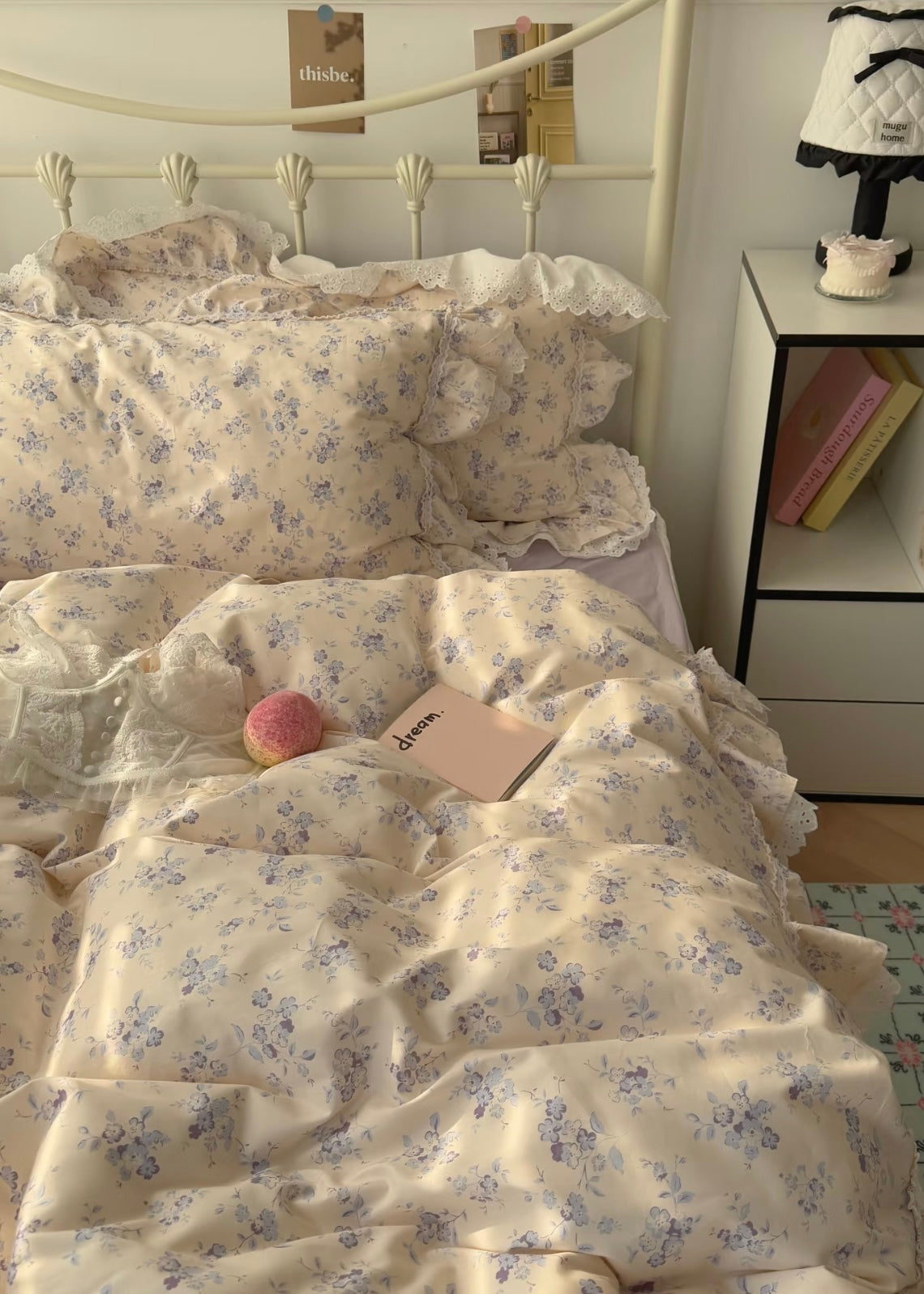 French Lace Floral Cotton Bedding Set