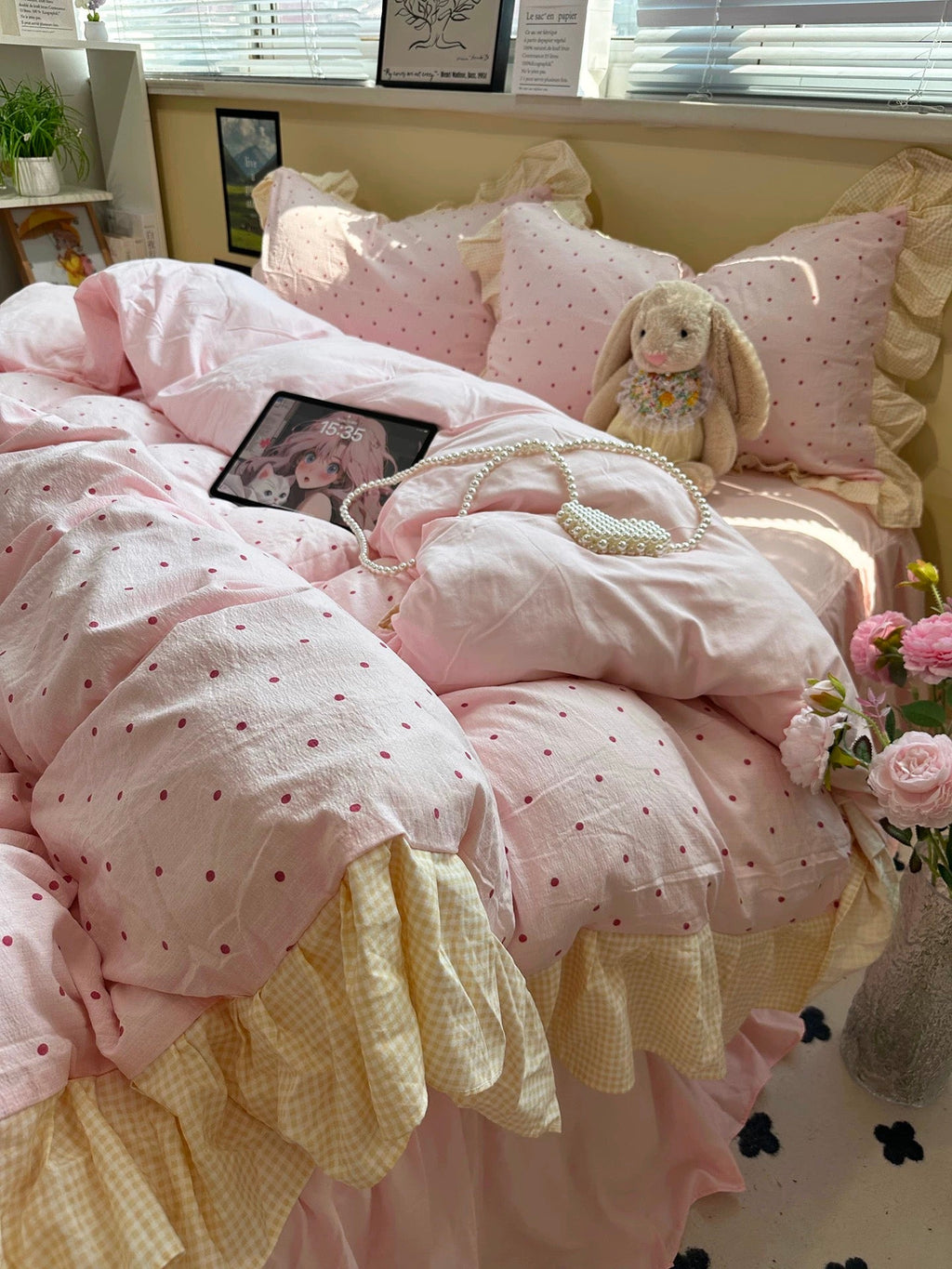 Pink Coquette Ruffle Bedding Set