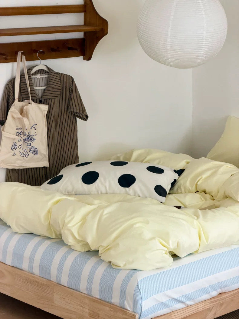 Butter Yellow Cotton Duvet Cover Set