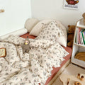 Vintage Floral Ruffle Bedding Set – Cotton Gauze Softness
