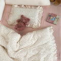 Cotton Gauze Duvet Cover Set – Pink Blossom with Soft Ruffles