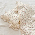 Sprig Floral Toddler Comforter – Cotton Muslin with Lace Trim