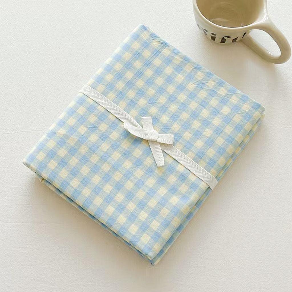Cotton Gingham Sheet Set - 7 colors Baby Blue