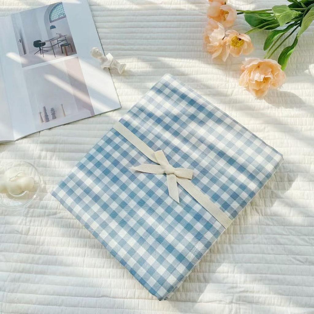 Cotton Gingham Sheet Set - 7 colors Blue