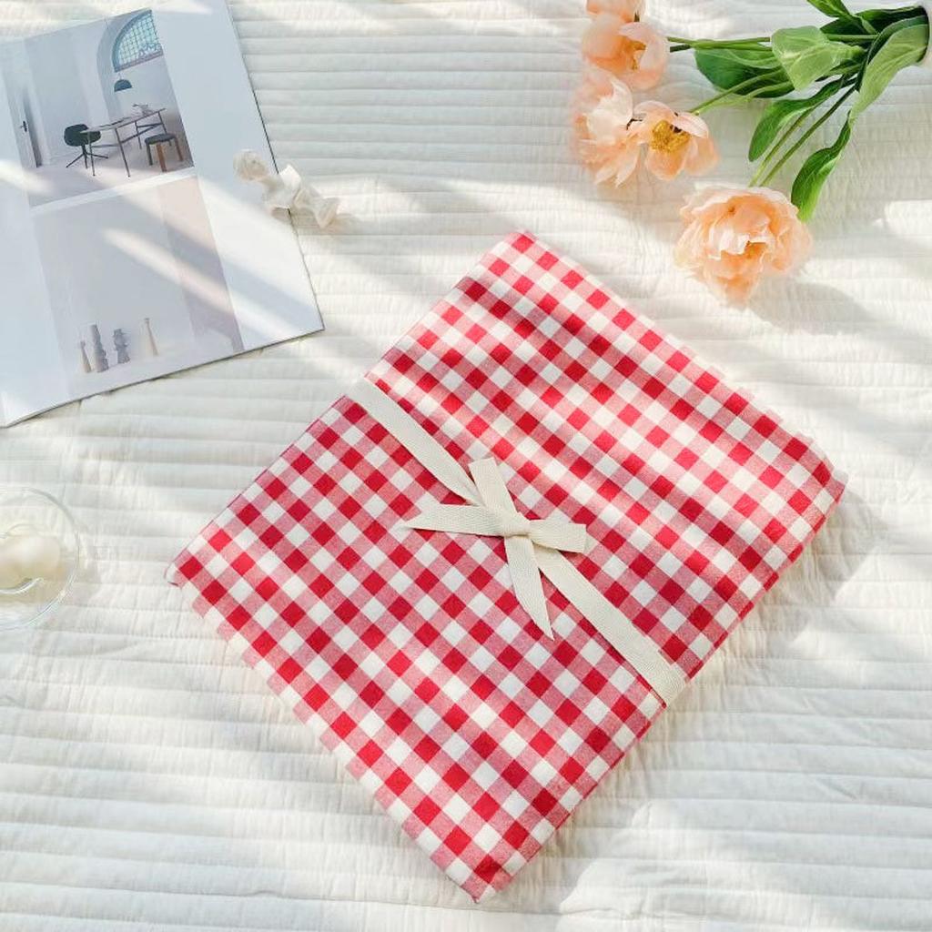 Cotton Gingham Sheet Set - 7 colors Red