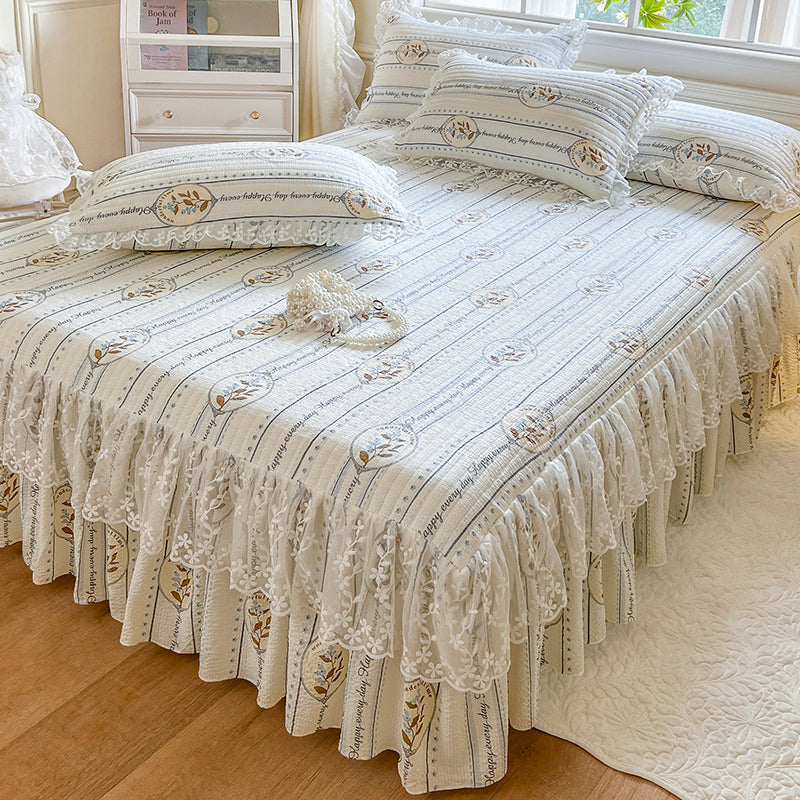 Cotton Floral Bed Skirt Monet