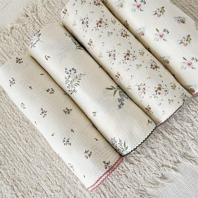 Cotton Muslin Baby Blanket Set – Assorted Retro Patterns