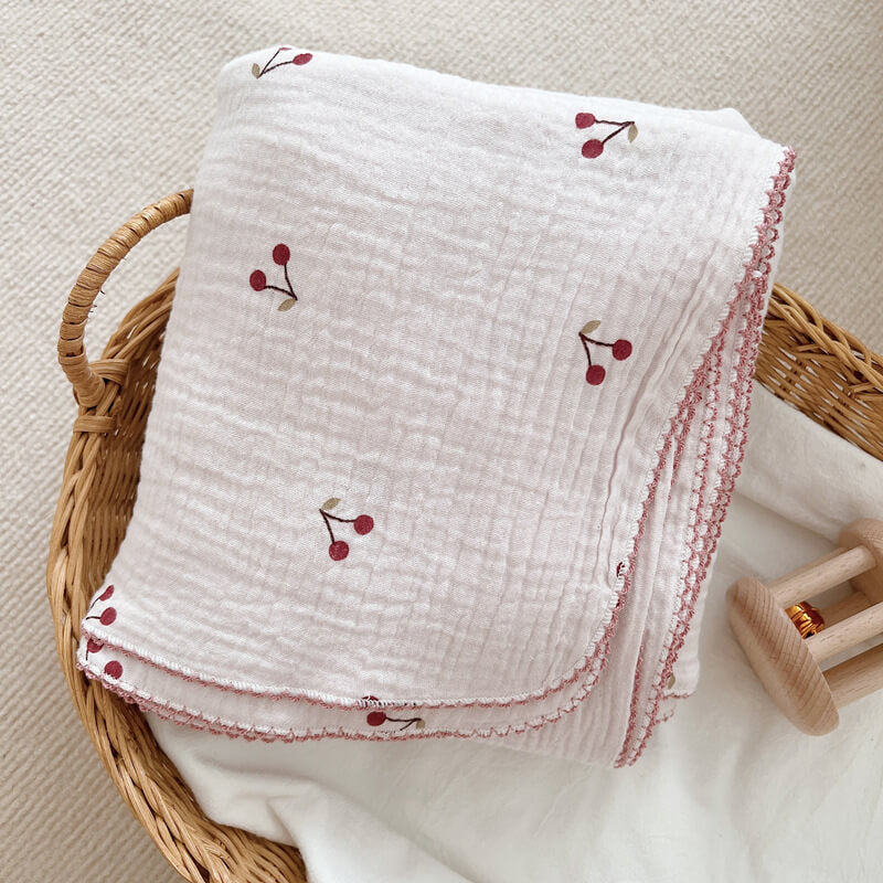 Soft Cherry Blossom Baby Blanket & Pillow Set –  47" x 51"