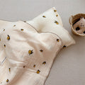 Lemon Muslin Toddler Blanket & Pillow Set – 47"×51"