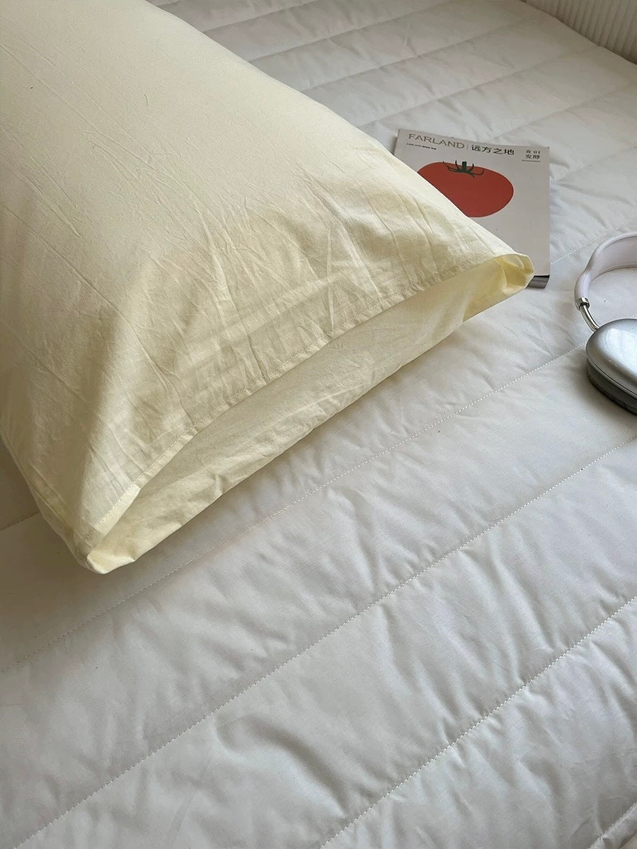 Solid Color Washed Cotton Pillowcase