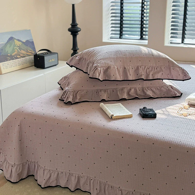 Cotton Quilted Comforter Set – Ruffled All-Season Bedding