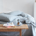 Cotton Small Gingham Duvet Cover - Blue