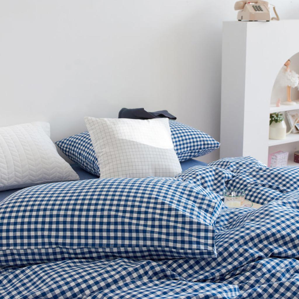 Cotton Small Gingham Bedding Set - Baby Pink