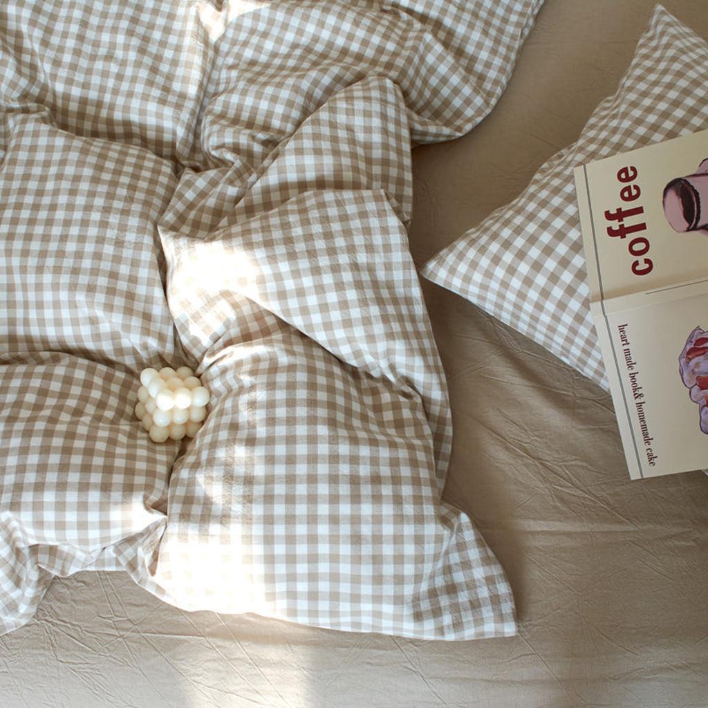 Cotton Small Gingham Bedding Set - Green