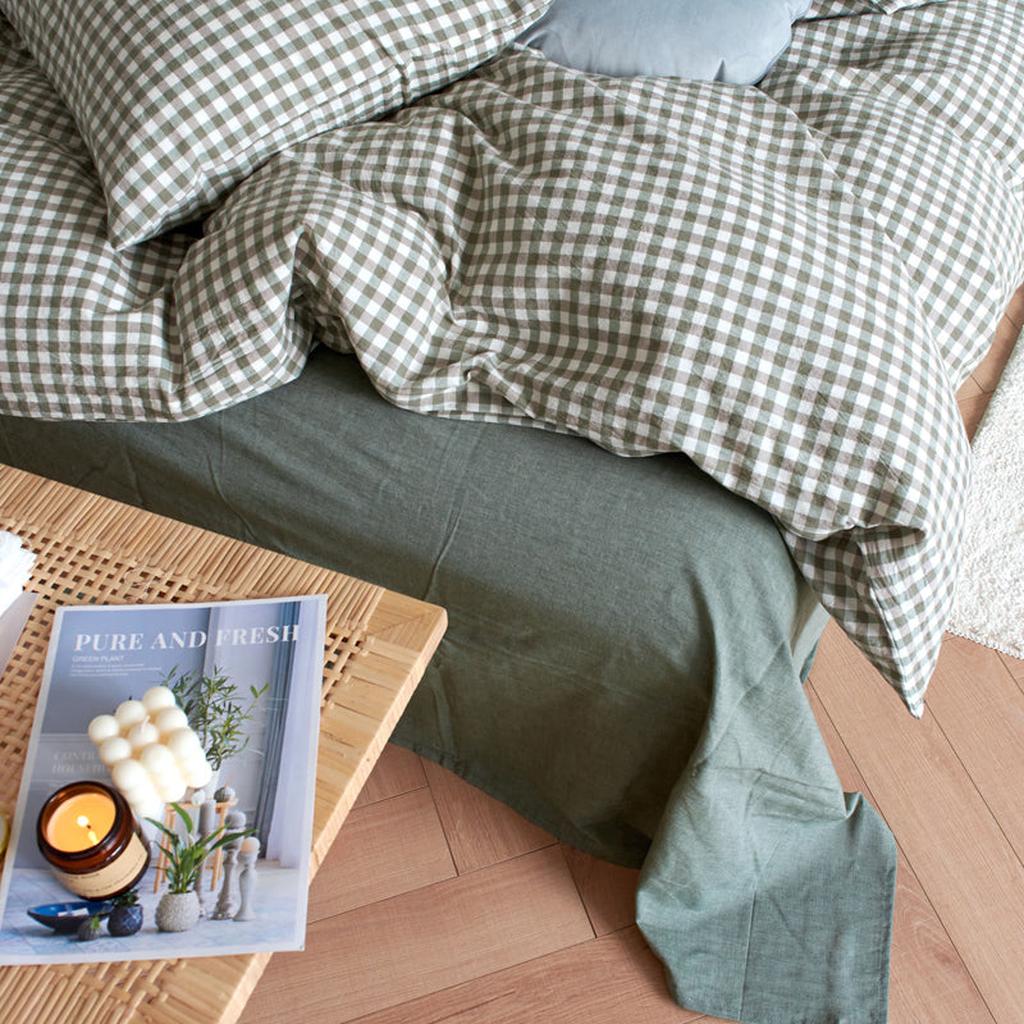 Cotton Small Gingham Duvet Cover - Red