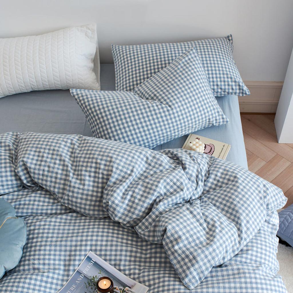 Cotton Small Gingham Duvet Cover - Yellow