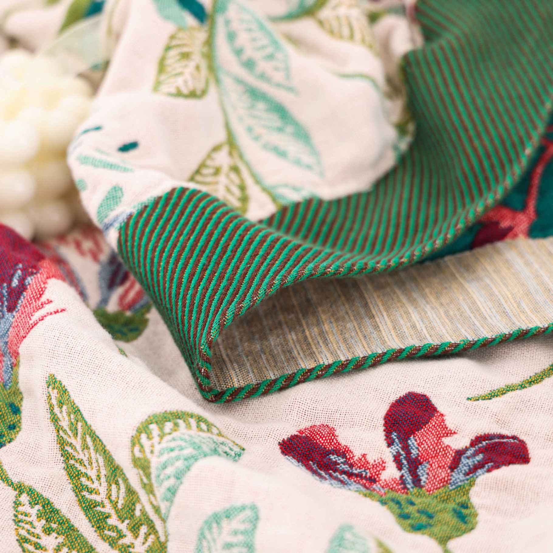 Cotton Gauze Throw Blanket - Reversible Floral Blanket