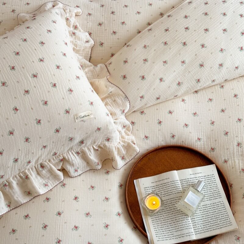 Floral Cotton Bedding Set – Vintage Petite Rose