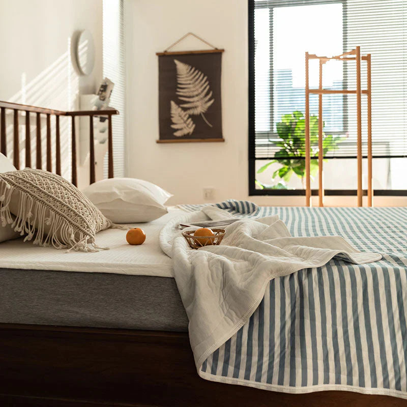 Striped Cotton Quilt - Japanese Inspired