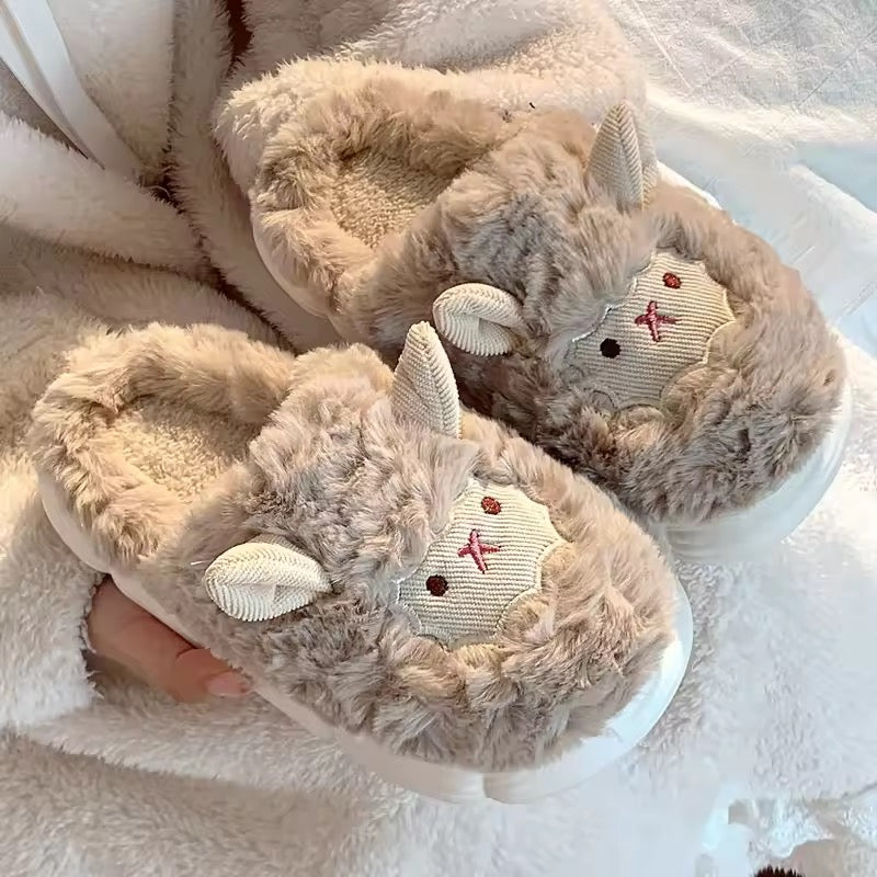 Fluffy Sheep Slippers Coffee
