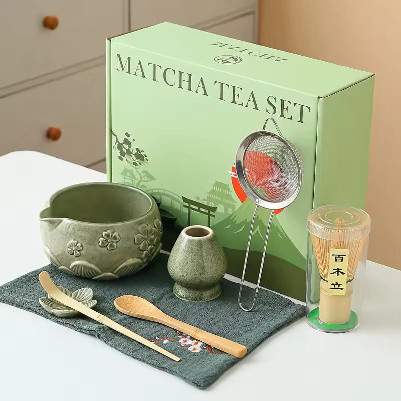 Cherry Blossom Matcha Tea Set Green