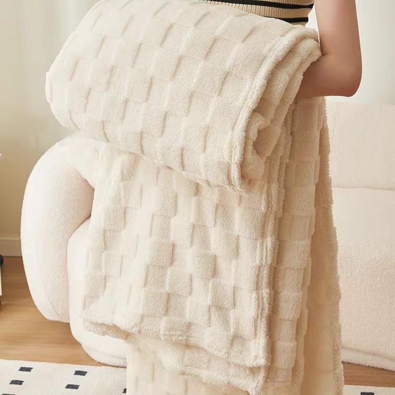 Cozy Plaid Fleece Blanket - Green