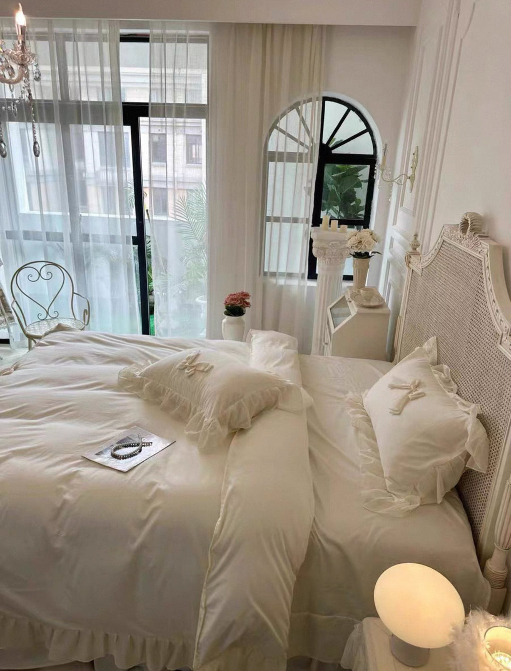 Cream Ruffle Princess Bedding Set