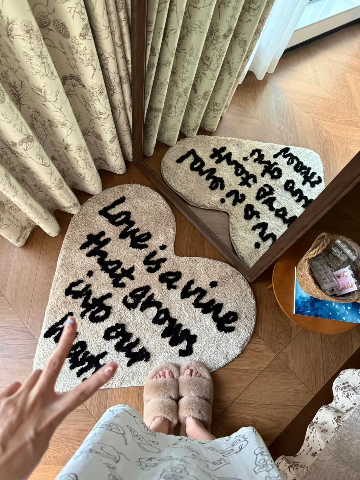 Heart Shaped Typography Rug