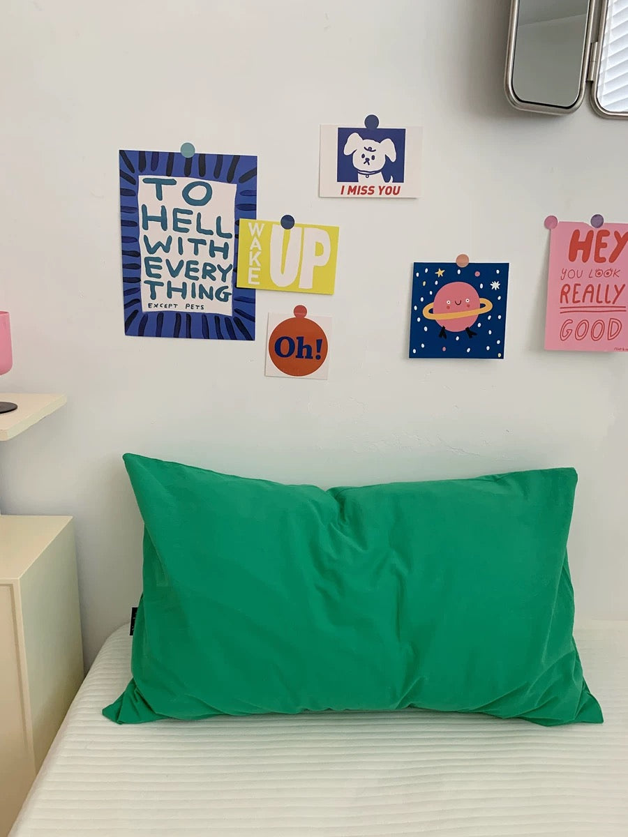 Solid Color Washed Cotton Pillowcase