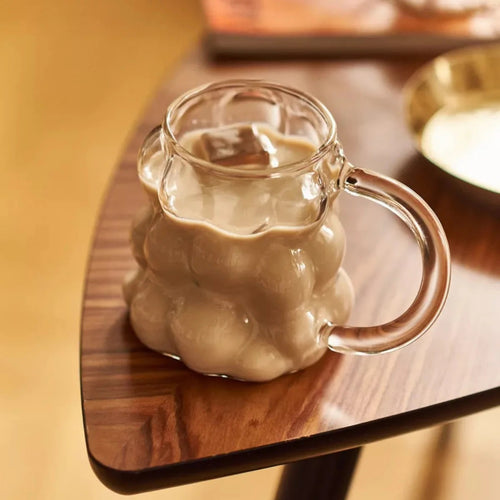 Bubble Glass Coffee Mug With Handle