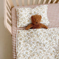 Mustard Floral Kids Comforter – Cotton Muslin with Lace Trim