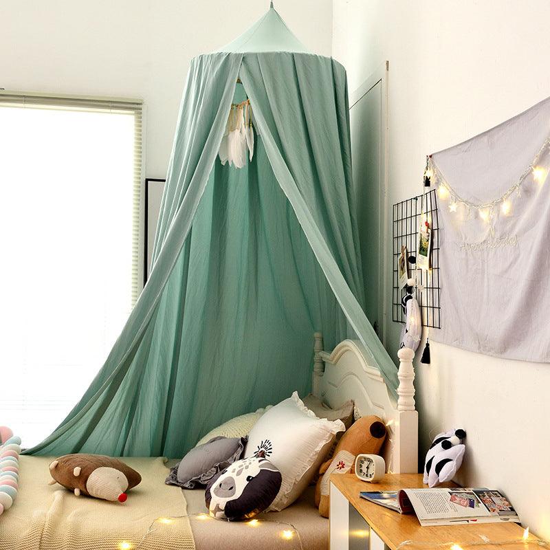 Kids Bed Canopy — Solid Color Nursery Room Decor Green