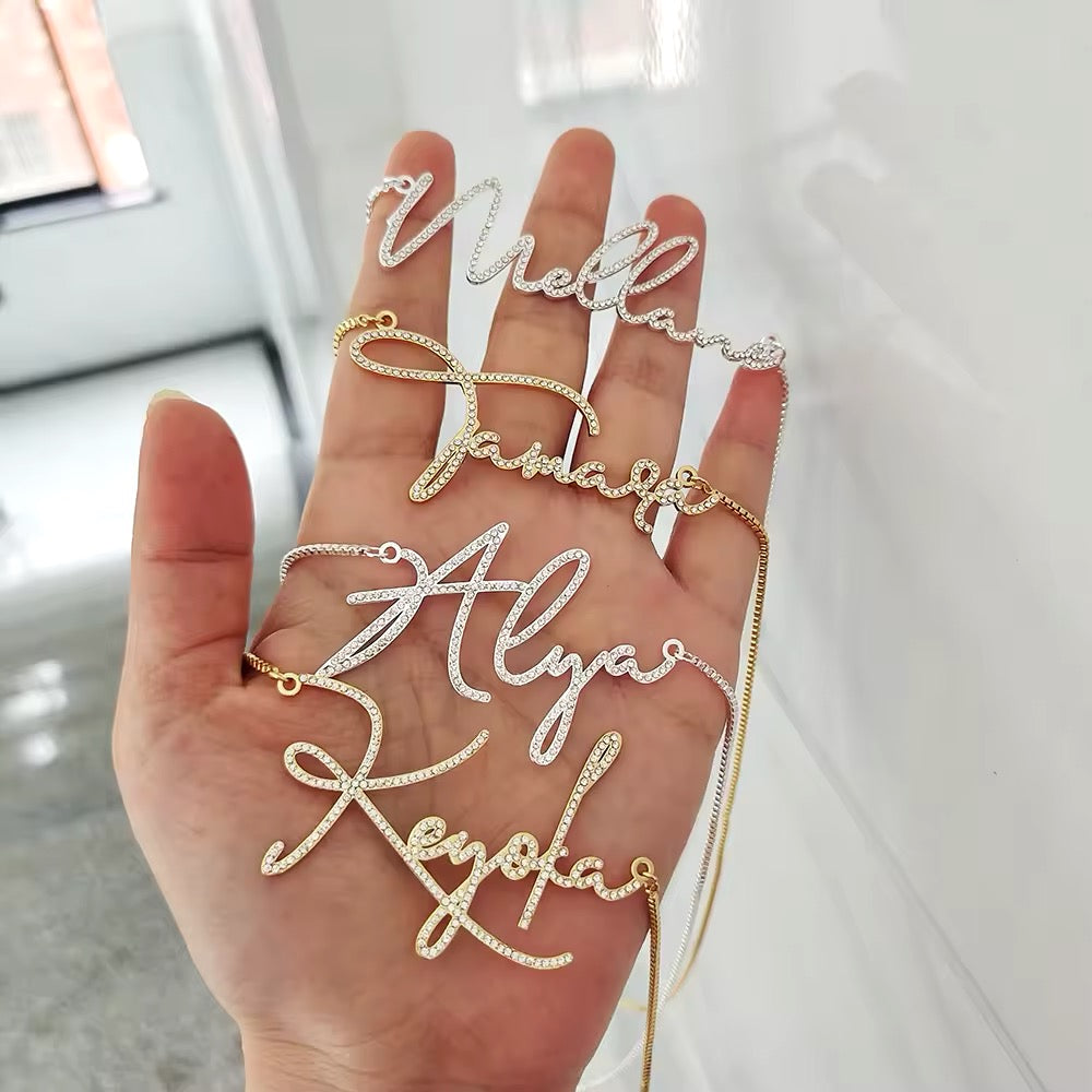 Custom Crystal Name Necklace