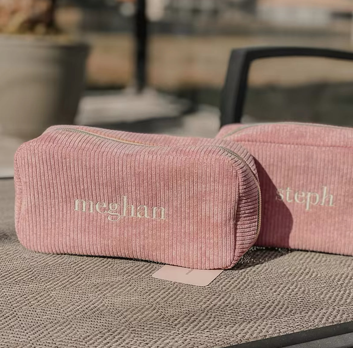 Personalized Cosmetic Bag with Name Pink