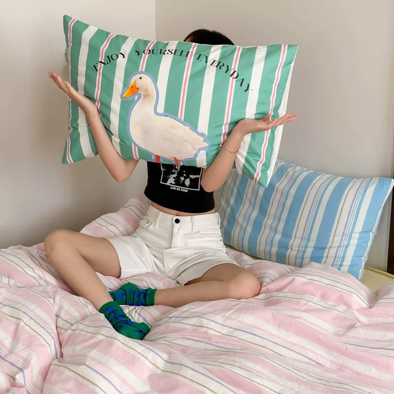 Cute Graphic Cotton Pillowcase