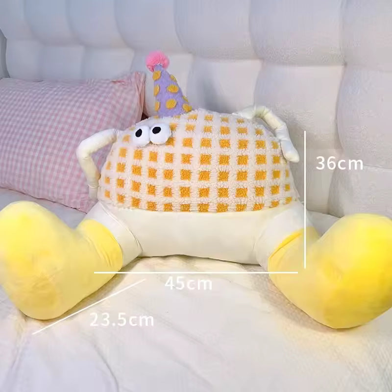 Monster Waist Cushion Plush Pillow Yellow