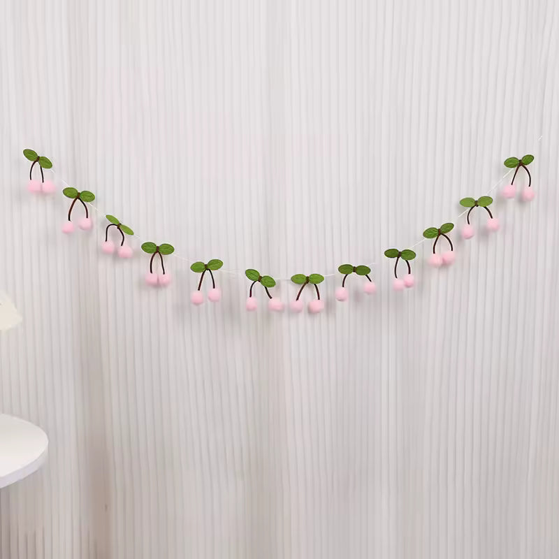 Cute Cherry Pom Pom Garland