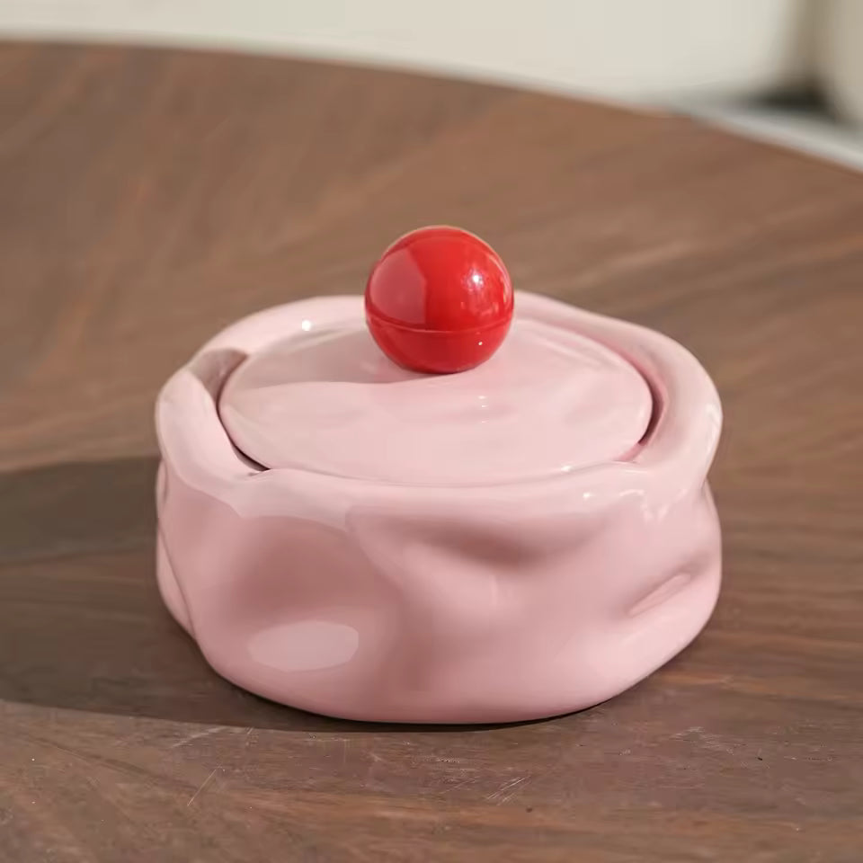 Colorful Funky Ceramic Ashtray Pink