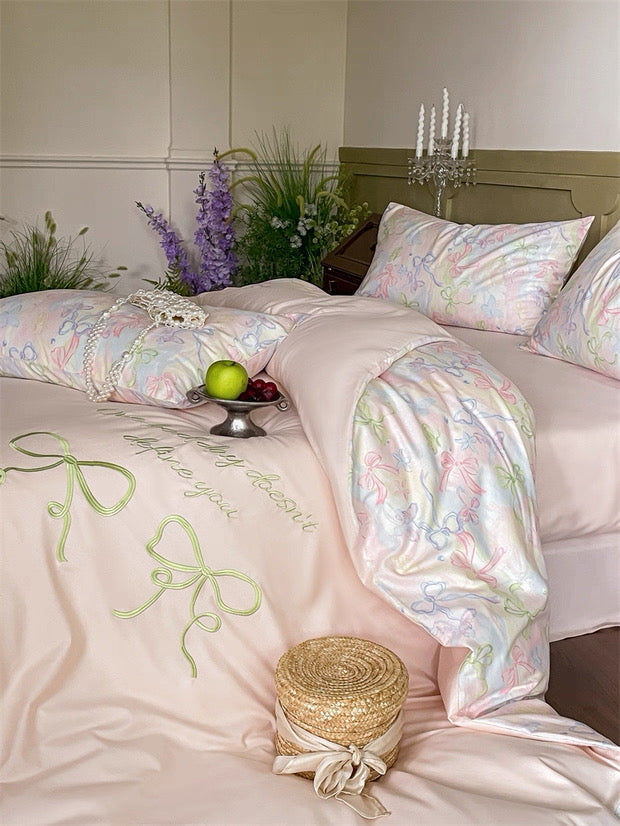 Yellow Coquette Embroidered Duvet Cover Set
