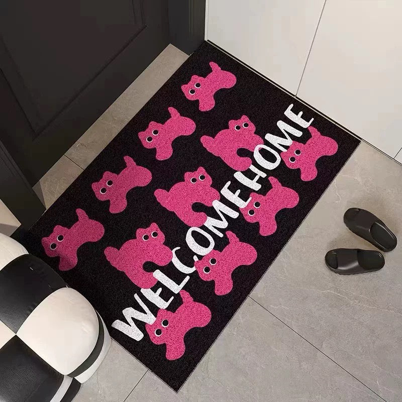 Pink Cat Entryway Rug