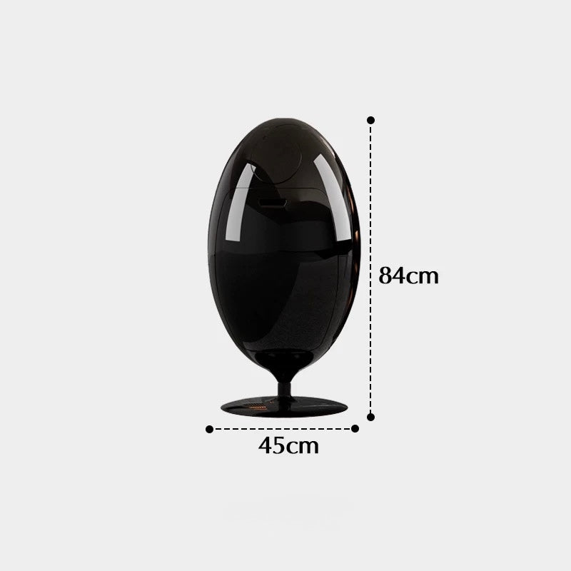 Dinosaur Egg Rotating Kitchen Trash Can Black