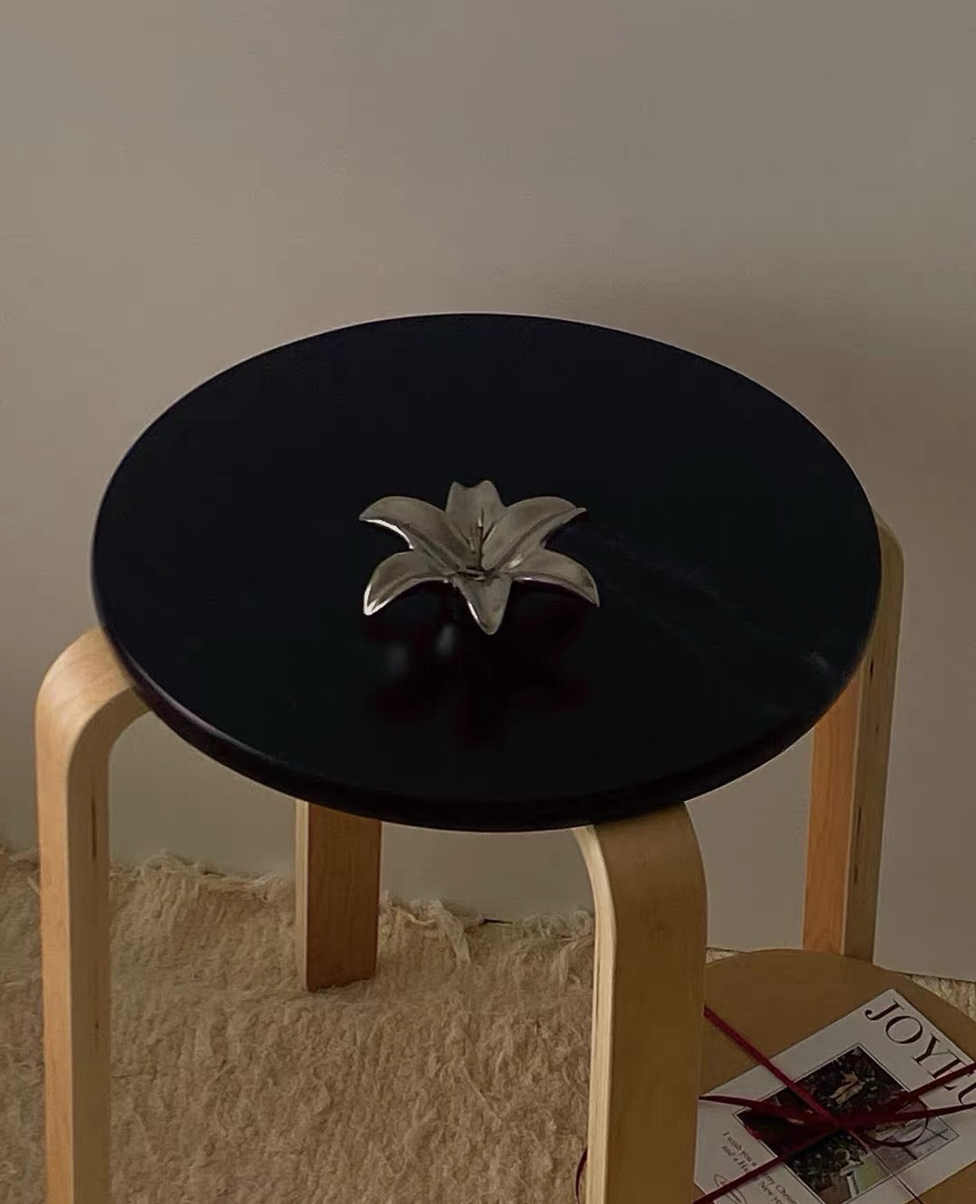 Flower Ceramic Incense Holder Silver