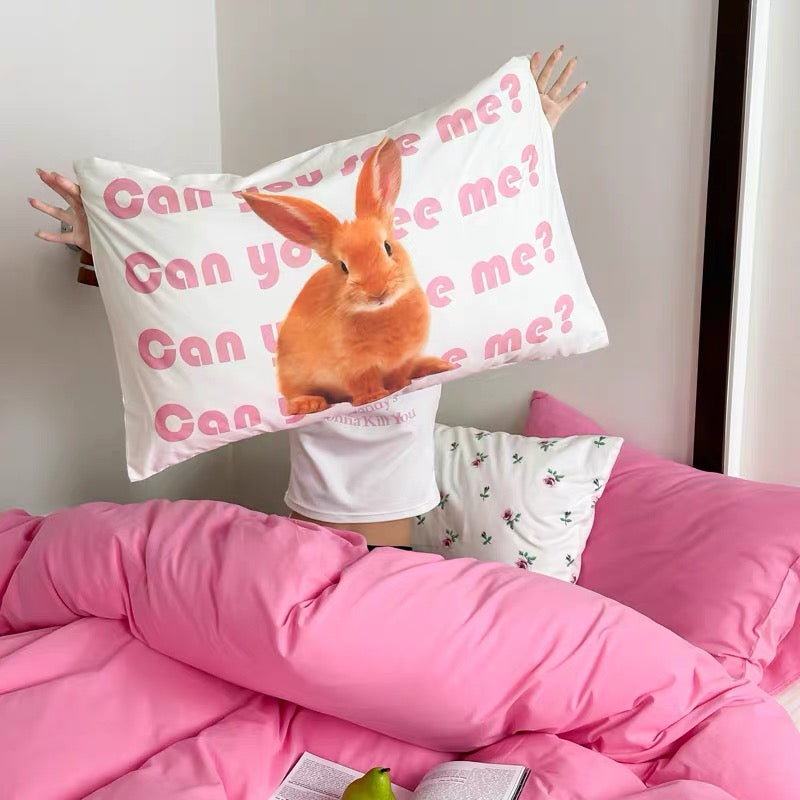 Cute Graphic Cotton Pillowcase