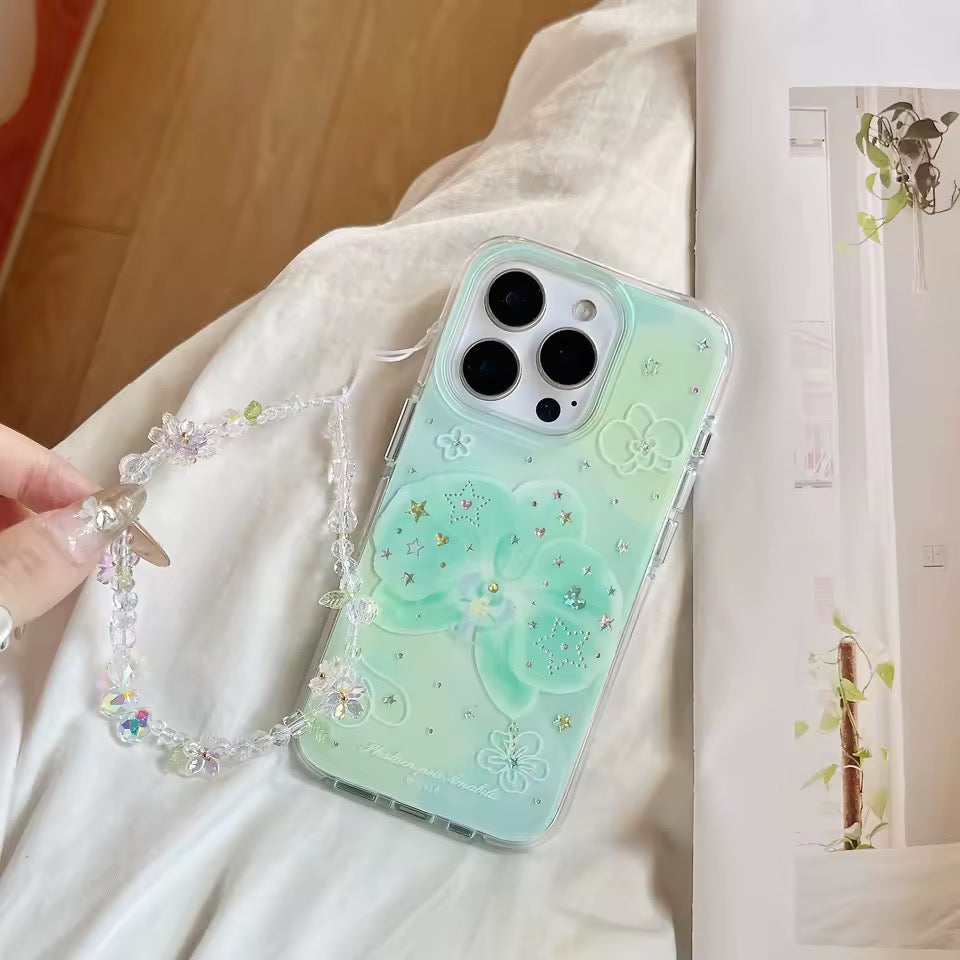Mint Orchid iPhone Case Case+Charm