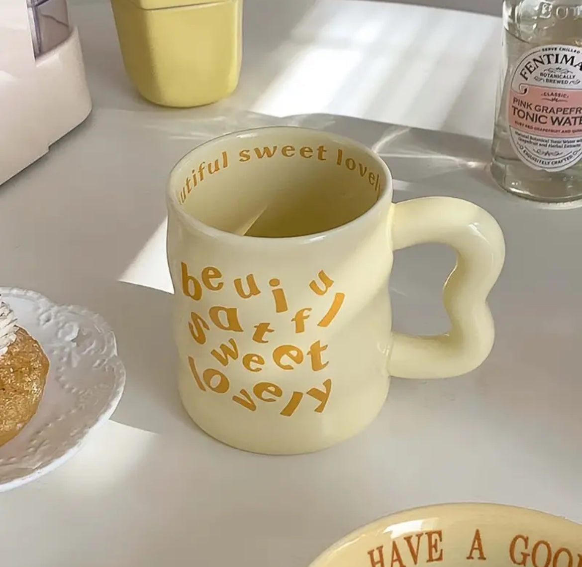 Aesthetic Ceramic Mug Yellow