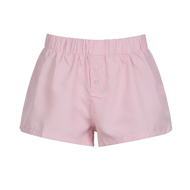 Striped Pajama Shorts Pink
