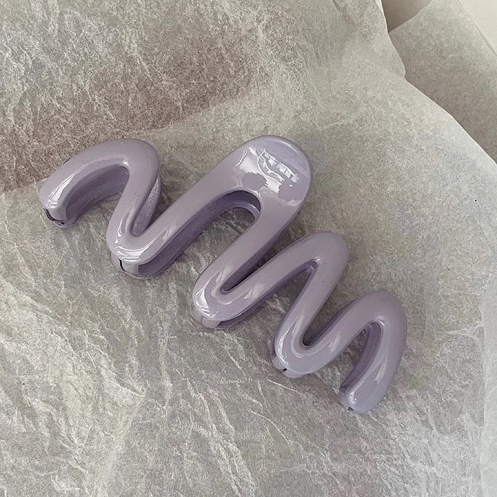 Colorful Jelly Wave Hairpin Purple