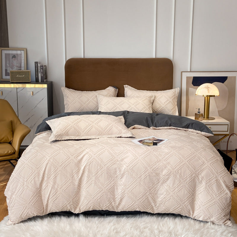 Vintage Tufted Bedding Set - 4PCS Beige
