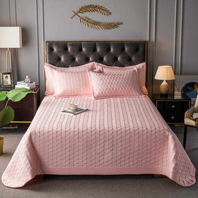 3-Piece Quilted Bedspread Light pink