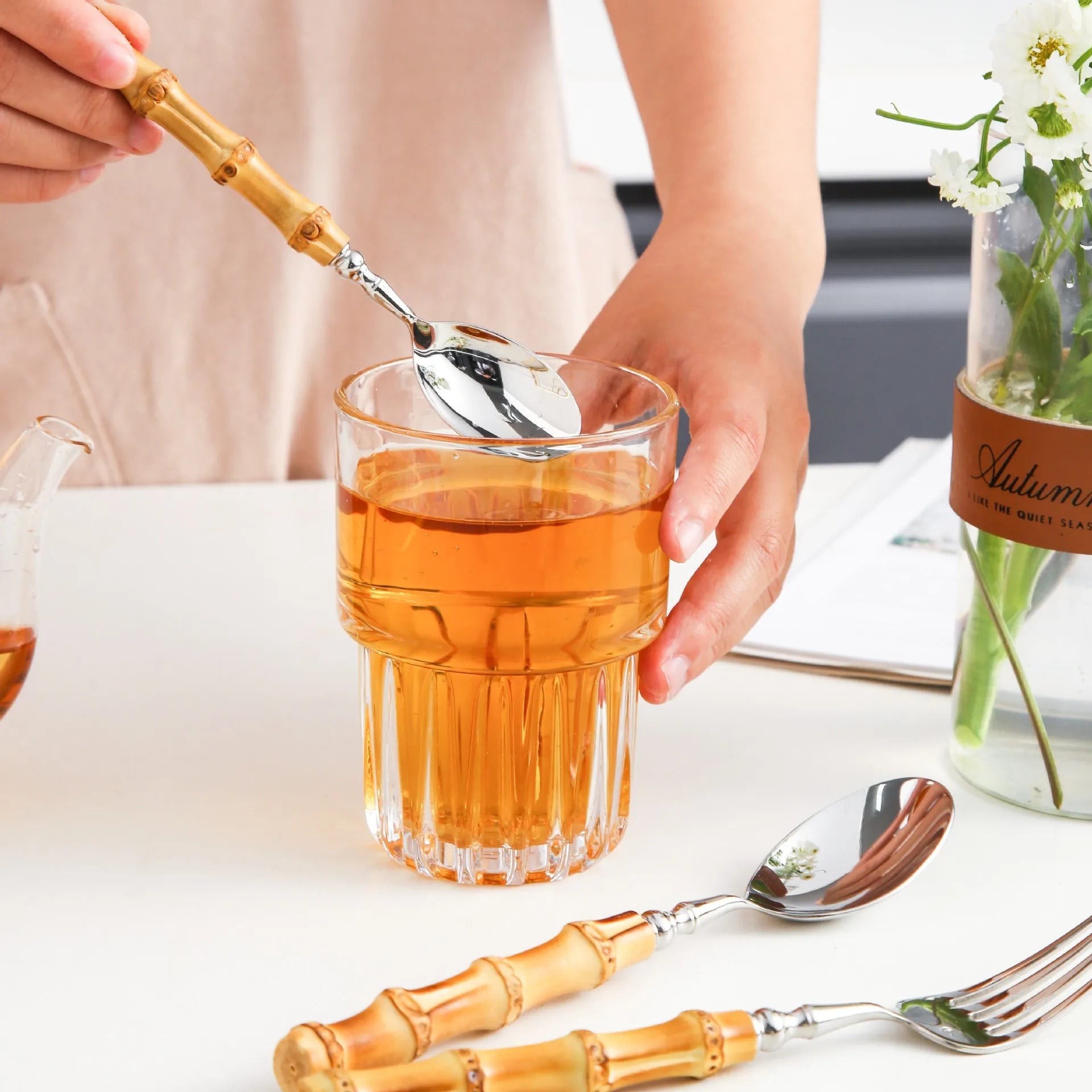 Takumi Bamboo Handle Cutlery Set - High Quality & Non Toxic Stainless Steel